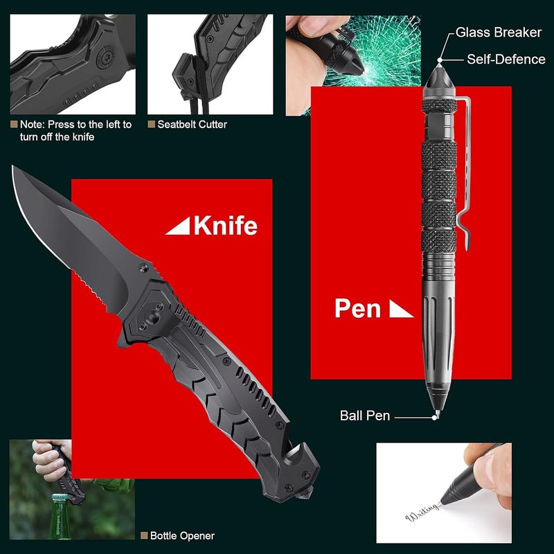 Pixato Gifts for Men, Women, Dad Christmas Survival Kits, Survival Gear and Equipment 116-in-1, Emergency Kit with First Aid Kit, Tactical Pen, Fishing Kit, Headlamp for Camping, Hiking, Hunting - Image 3